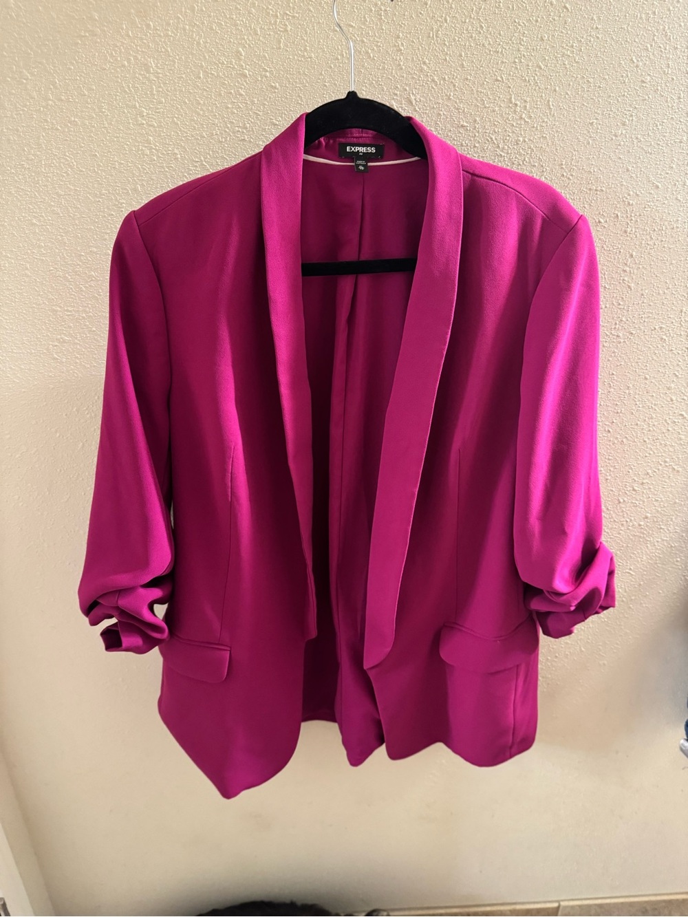 Express Women's Bright Fuchsia Open-Front Blazer